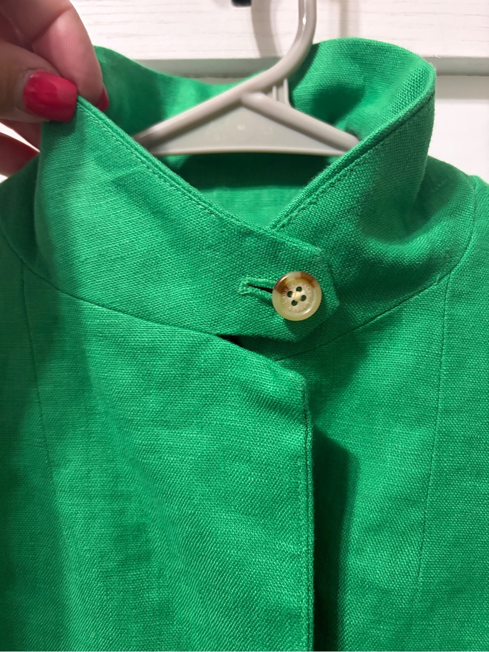 Lauren Ralph Lauren Green Linen Blend Gold Crest Button Blazer Jacket 12 - Picture 2 of 12